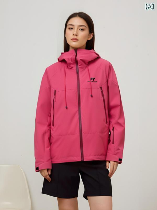 アウター パーカー アウトドア コンパイメイのレッドカラーのレディースウィンドブレーカー.2025春秋。..