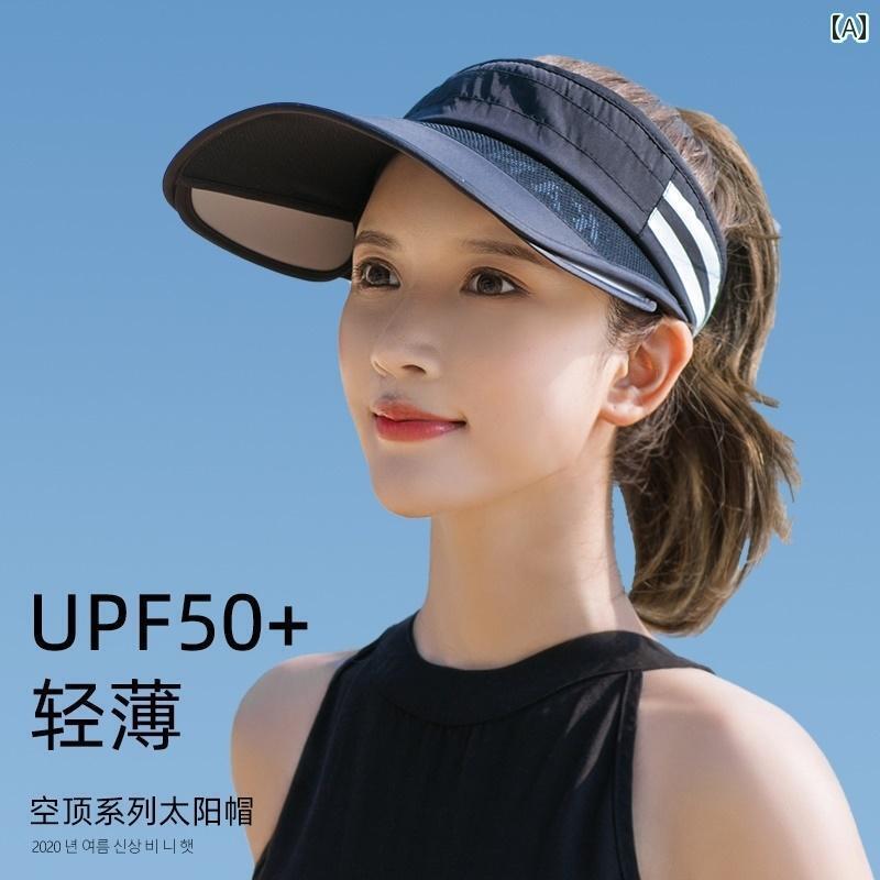 帽子 レディース サンハット UPF50+のつばのないキャップ付きUVカットの帽子は.通気性が良く.軽量で紫外線を防ぎ.ランニングやスポーツに最適です。伸縮性が。