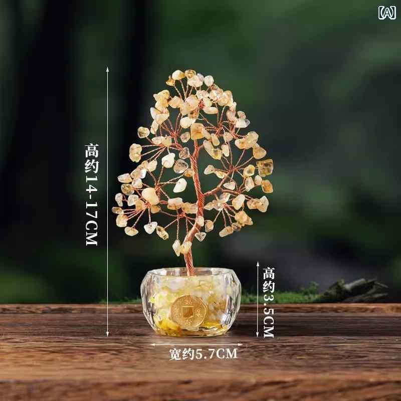 おもちゃ ホビー ピンク アメジスト シトリン ツリー オーナメント 五 行 マスコット オフィス デスク トップ マネー ショップ ギフト