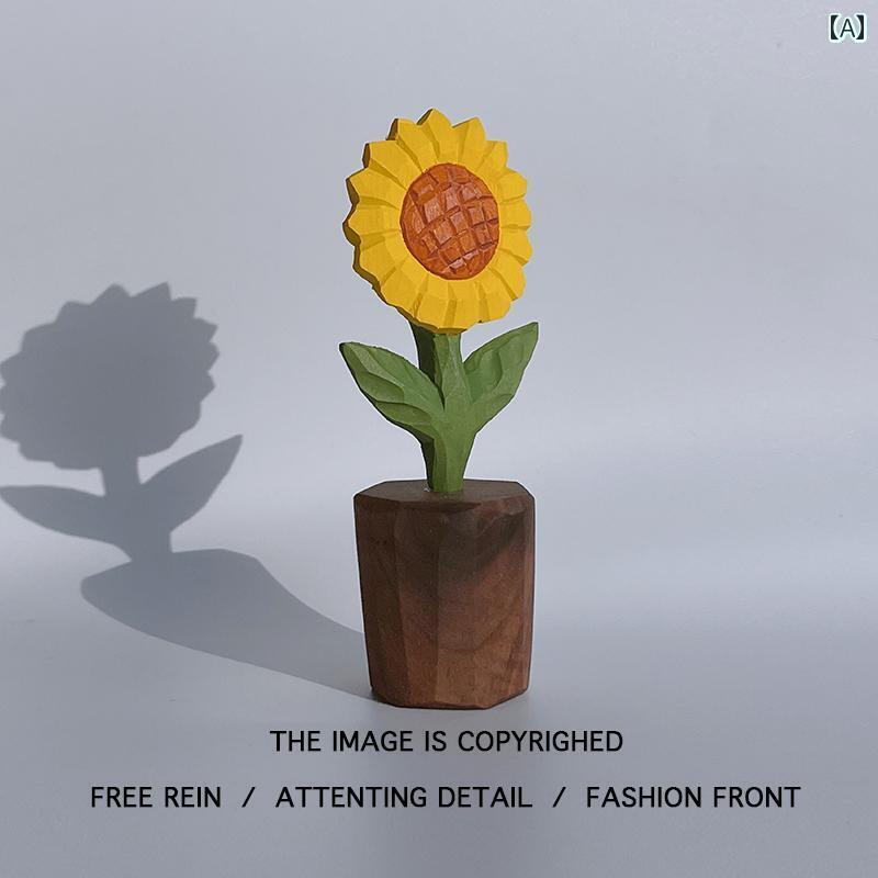 　おもちゃ　ホビー あなたは いつも 私の 太陽です ひまわりの 木彫り 感情 癒し 装飾品 デスク トップ 誕生日 プレゼント バレンタイン デー