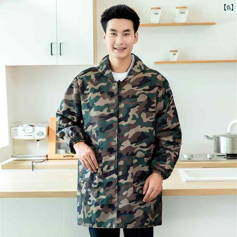 作業着 セット 大人 女性用 長袖 スモック. 防水 防 油 エプロン. 家庭用 キッチン. おしゃれな 紳士 コート. 防護 作業着. コート