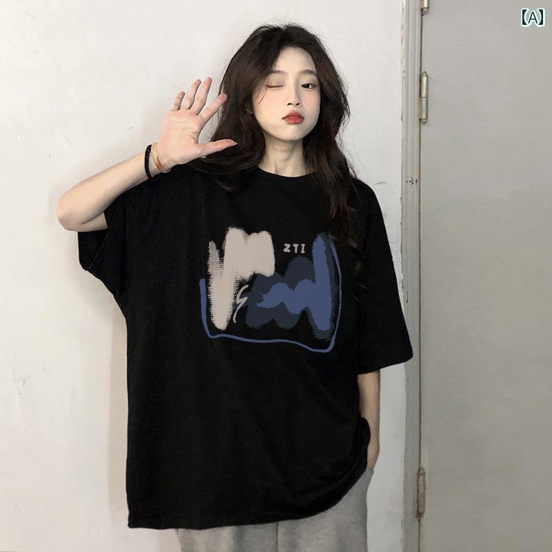 　Tシャツ　大きいサイズ ガール Tシャツ 女性 スタイル 夏 特大 サイズ 半袖 200 斤 300 ゆったり オーバー(4)