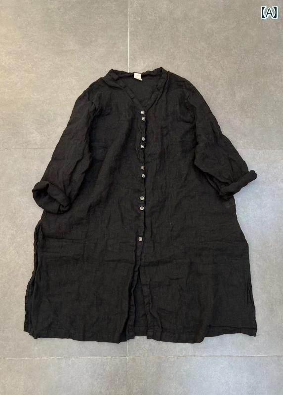 レディース　　シャツ　トップス 85251 大きいサイズ 工場の 商品な リネンの ミドル 丈 シャツ レディース ゆったり カジュアル トップス カーディガン 春夏