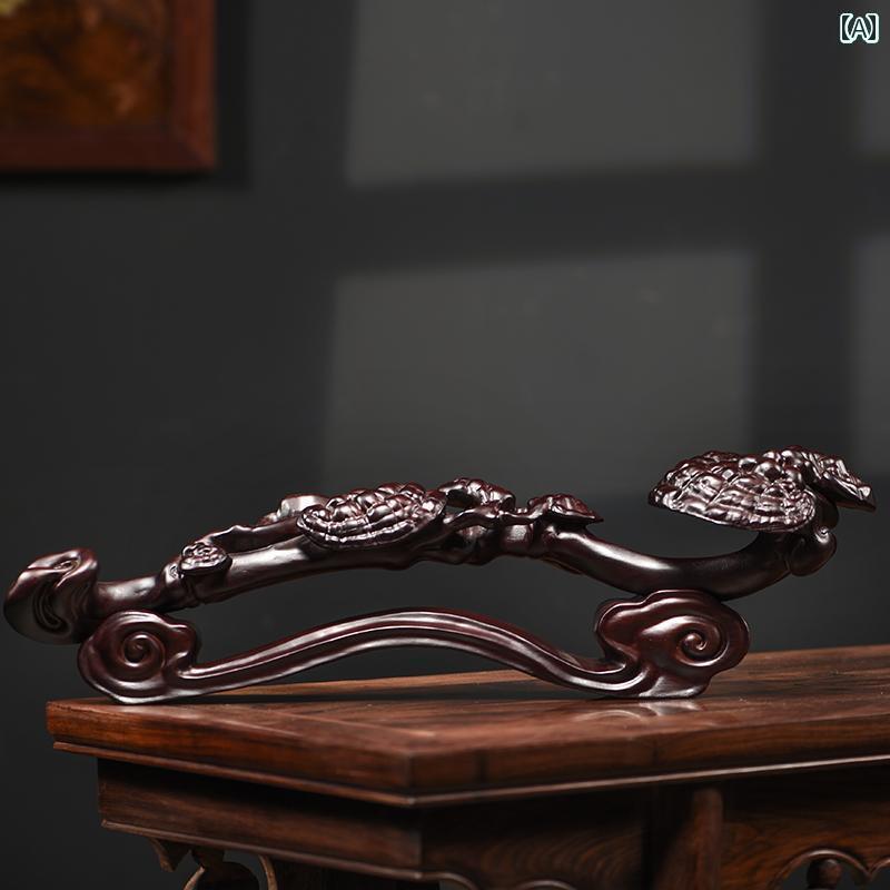 ホビー 雑貨 装飾品 ローズウッド 彫刻 チャイナ風 ホーム マホガニー 無垢材 霊 芝 如意 工芸 リビング ルーム 装飾 オフィス ギフト