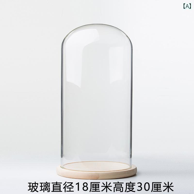 ホビー 雑貨 装飾品 永遠の 花の ガラス カバー 透明 ギフト ディスプレイ ボックス 装飾品 DIY ドライフラワー ラウンド ダストカバー