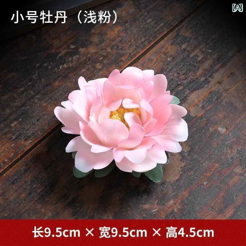 ホビー 雑貨 装飾品 無形 文化 遺産 陶器 手 摘み 牡丹 花 飾り 磁器 香炉 リビング ルーム 茶室 卓上 装飾