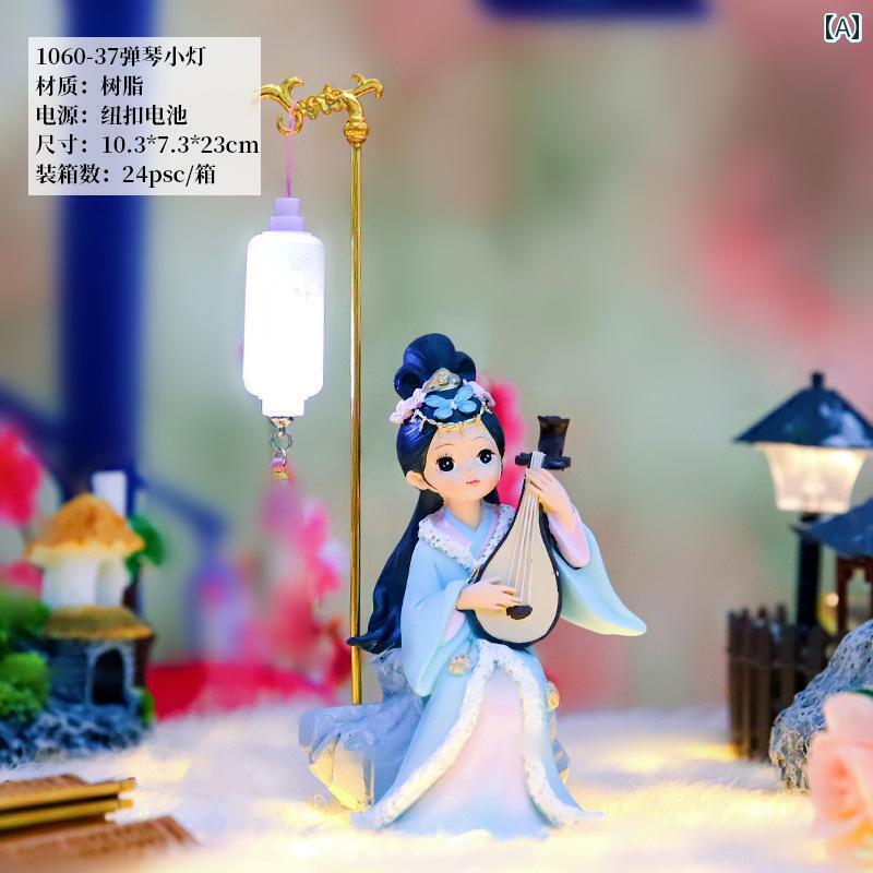 　雑貨　装飾品　 レトロ 扇 花 曲 シリーズ ランプの 下の 4人の 美女 創造的な 女の子 部屋の 装飾 贈り物(3)