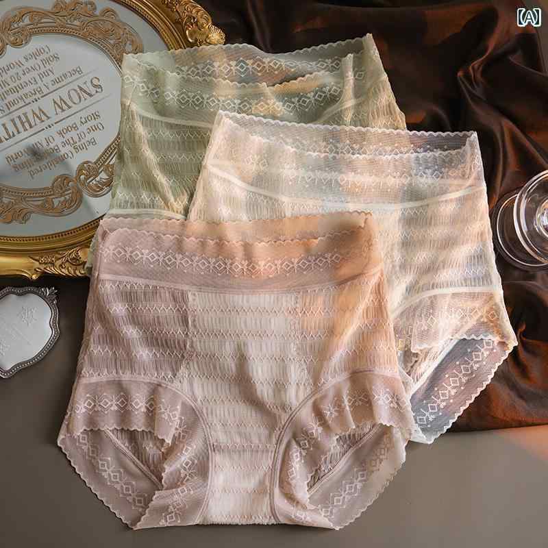 　ボクサーパンツ　下着　ショーツ ハイウエストの レースの 魅惑的 女性用 パンティー 腹部を 引き締め 跡が 残らない 抗菌性 フレンチ トライアングル ショーツ 快適で 通気性 2024年