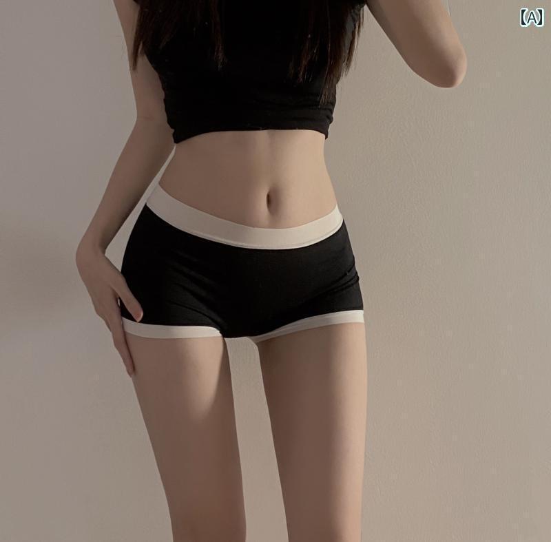 　ボクサーパンツ　下着　ショーツ 3 パック シームレス ボクサー ブリーフ レディース コットン 抗菌 クロッチ ミッドウエスト 露出 防止 通気性 安全 パンツ ボクサーショーツ