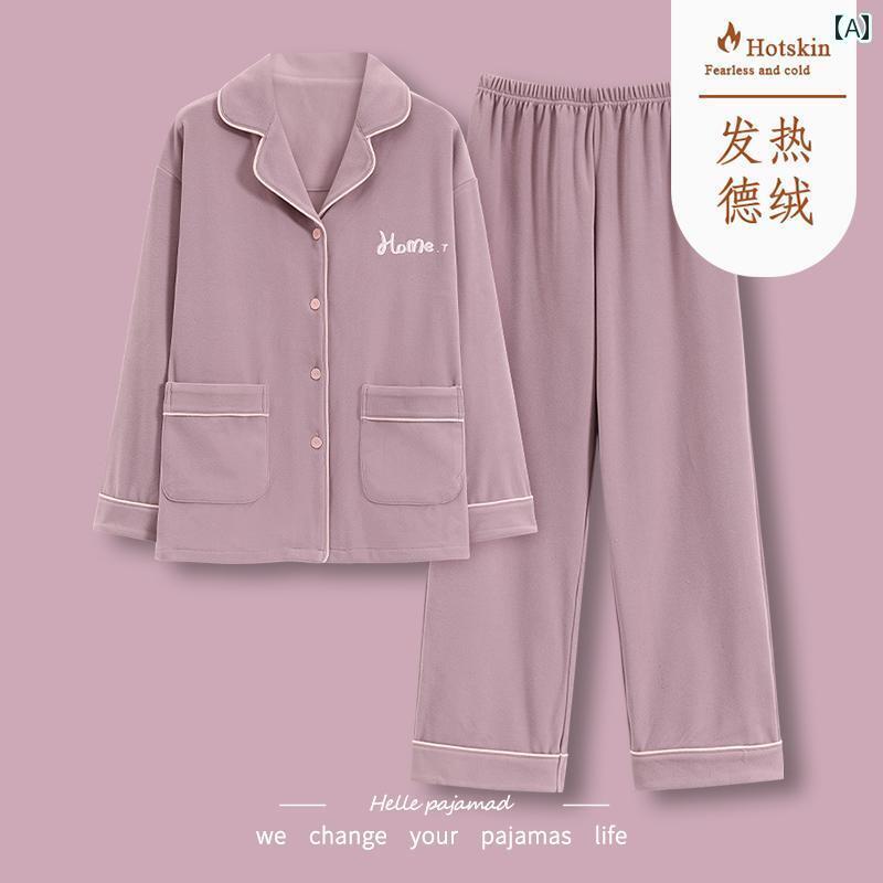 レディース　パジャマ　スウェット　上下 Langsha 秋冬 パジャマ レディース ドイツ ベルベット 長袖 2025新 サンディング 厚手 暖かい 春秋 家 着 スーツ