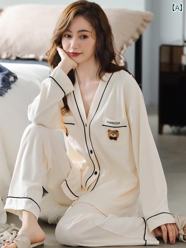 レディース　パジャマ　スウェット　上下 フェン テンカン 2025 パジャマ 女性 春秋 秋 綿 長袖 大きいサイズ ホームウェアは 外で 着る ことが できます