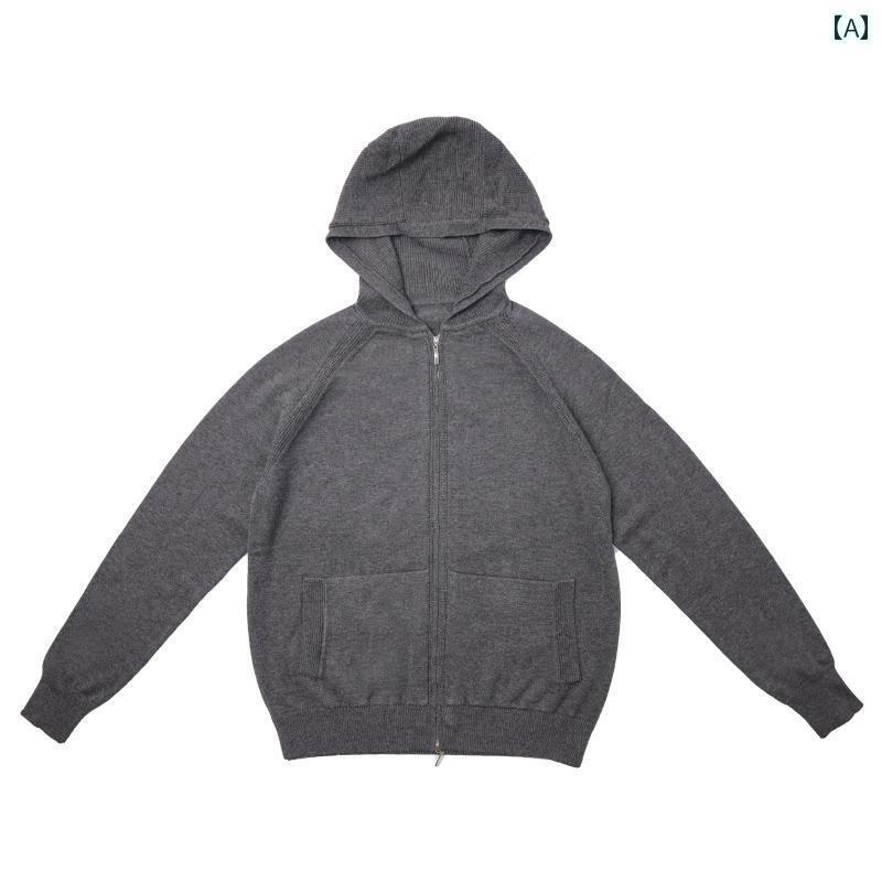 パーカー　フード付き　ニット L &ampamp P スタイル オールド マネー スポーツ ジッパー フード付き ..