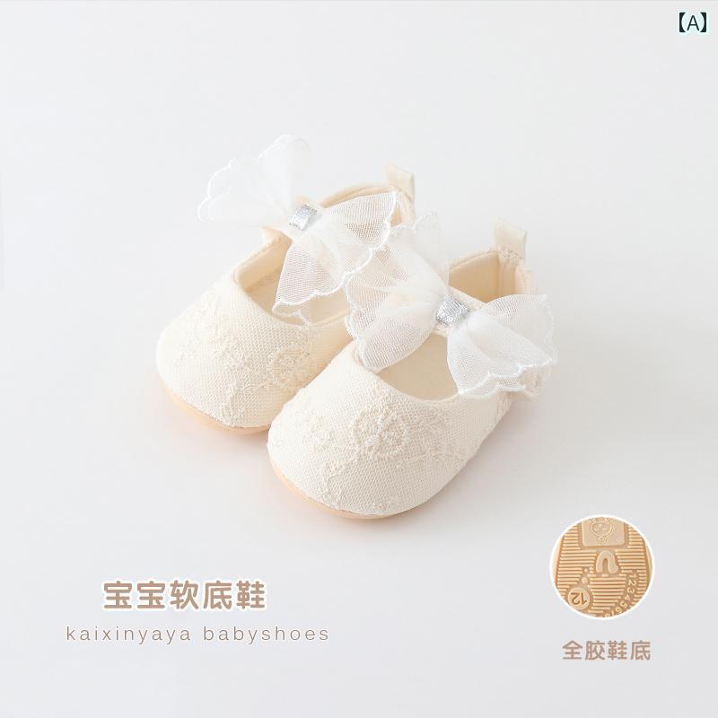 赤ちゃん　靴　シューズ ベビー ソフト ソール シューズ 100日 プリンセス コットン 新生児用 小さい ..