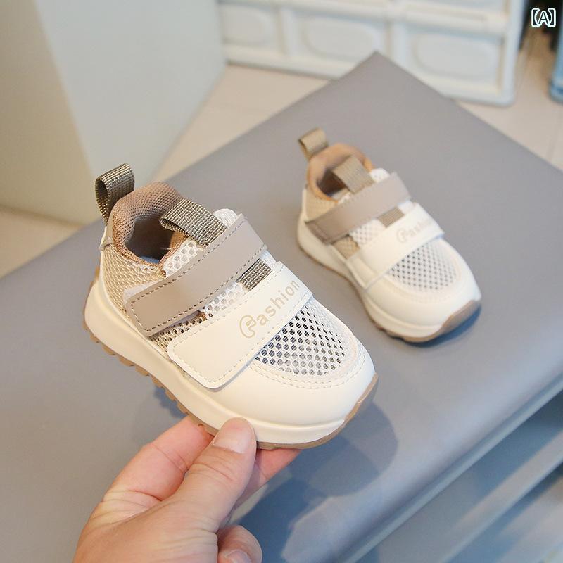 赤ちゃん　靴　シューズ 男の子用 幼児用 シューズ 春夏の ベビー ソフト ボトム シングル メッシュ 通..