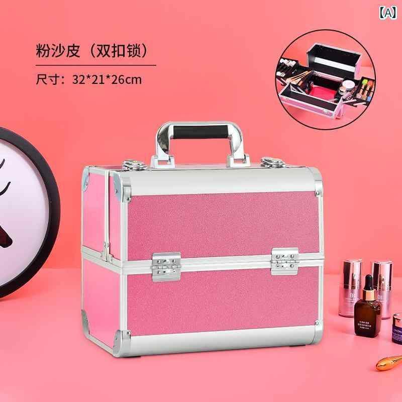 メイク　道具　セット　 刺繍 ツール ボックス大容量 メイクボックス プロの メイクアップアーティスト..