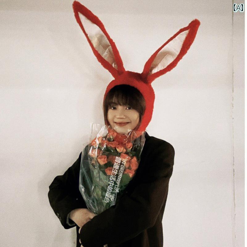 帽子　うさぎ　かわいい ウサギの ヘッド ギア クリスマス 帽子 ドレス 赤と 白 女の子 満月 証明 書 ..