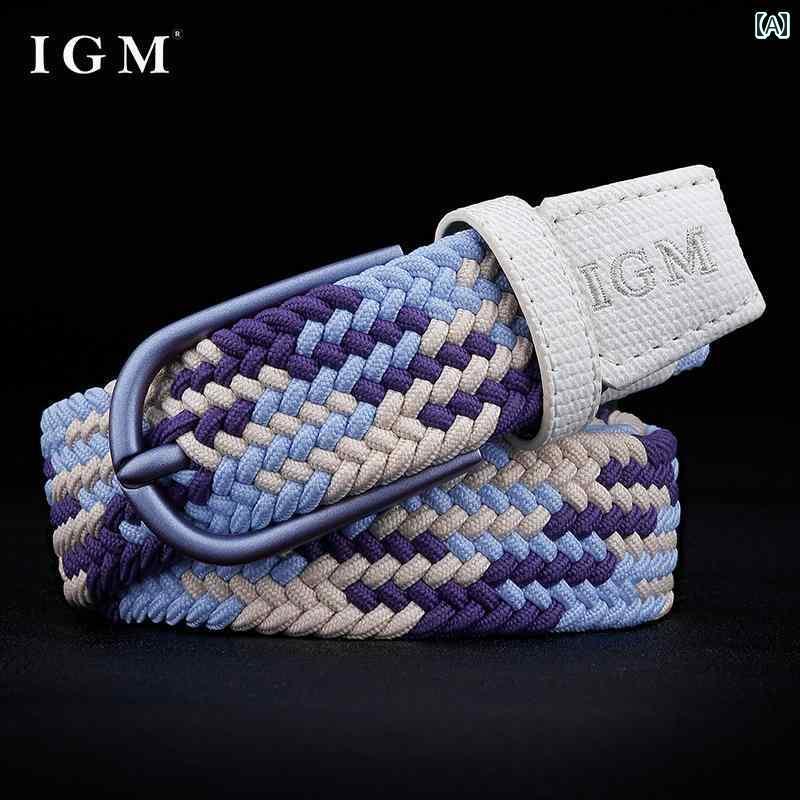 レディース　ベルト　カジュアル パンチングなし ジーンズ イン ベルト 女性用 キャンバス 編組 伸縮性..