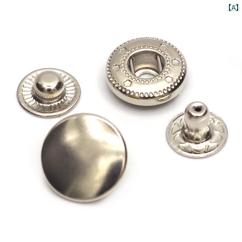 ボタン　カジュアル　アクセサリー マッチ する 金属製 スナップ ボタン ジーンズ 4 イン 1 縫い 付け 不要の 隠し 母子 洋服 丸い 釘