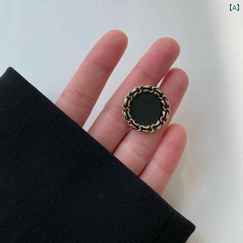 ボタン　カジュアル　アクセサリー 【第 2 弾】 秋冬 コート メタル ボタン 装飾 バックル 丸 ジャケッ..