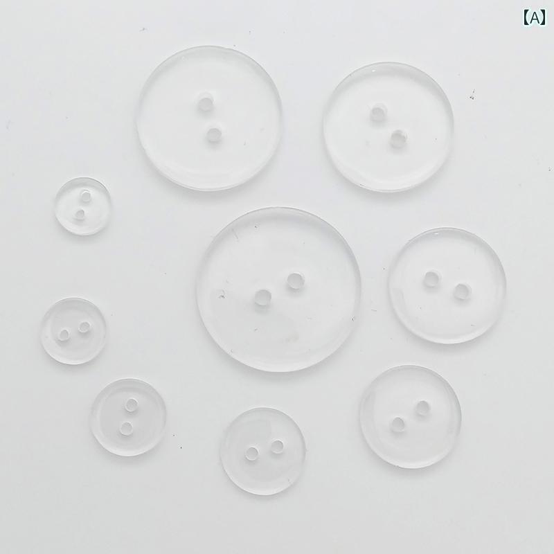 ボタン　ラウンド　アクセサリー 透明な 白い 目が 2つ 付いた ボタン シャツ用の 小さい 丸い 毛皮の 襟の スーツ インナー