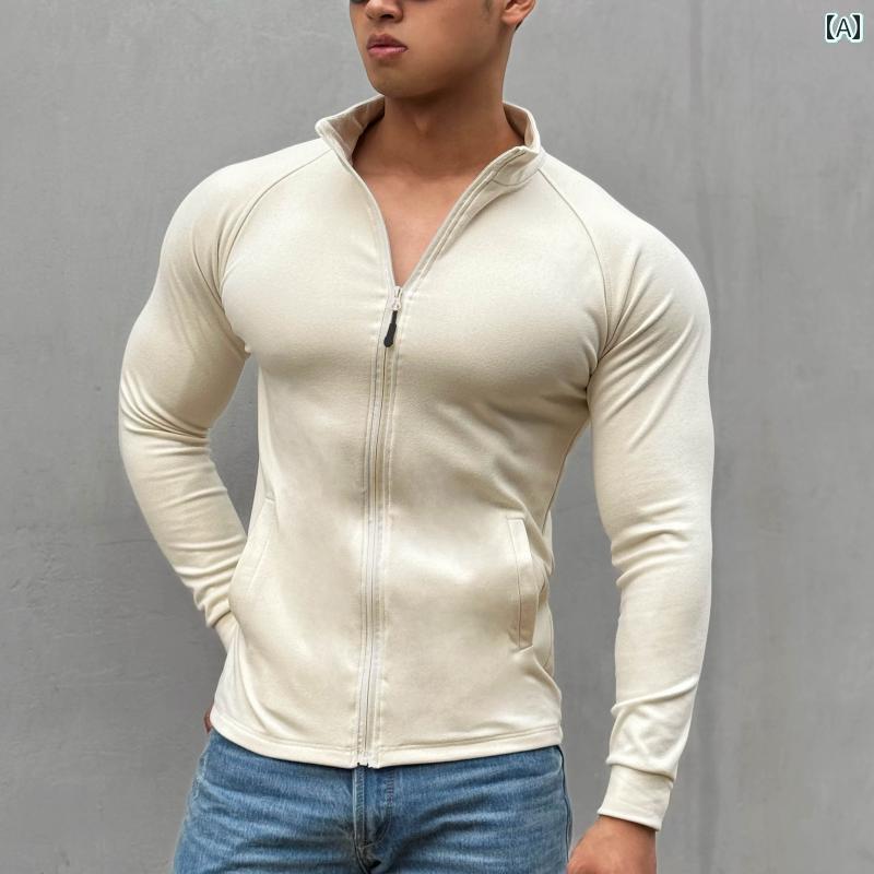 ジッパー　ジャケット　カジュアル 秋冬用 厚手 280 g 両面 ドイツ ベルベット スタンドカラー 暖かい ..