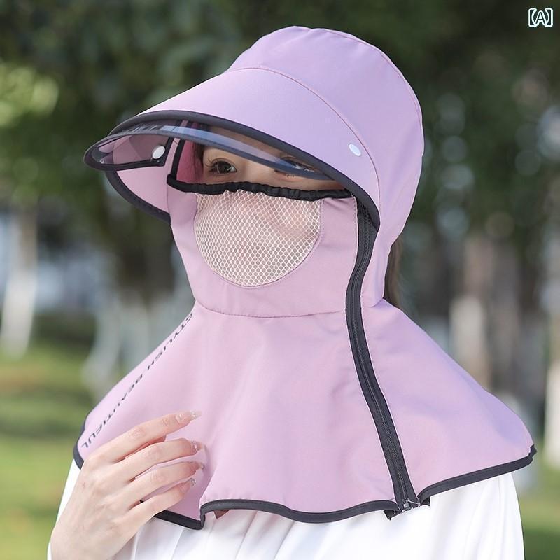 フェイスガード 防護 眼鏡 農薬 防止 帽子 夏用 日焼け防止 防塵 マスク 果樹 園 散布 フルフェイス フード 通気性 速乾