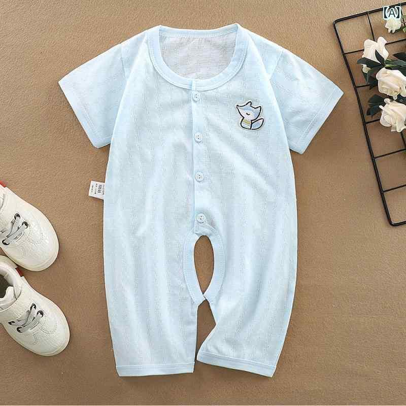 ベビー　服　赤ちゃん ベビー ジャンプスーツ 夏 薄手 半袖 新生児 夏服 男の子 ベビーロンパース 綿 ..
