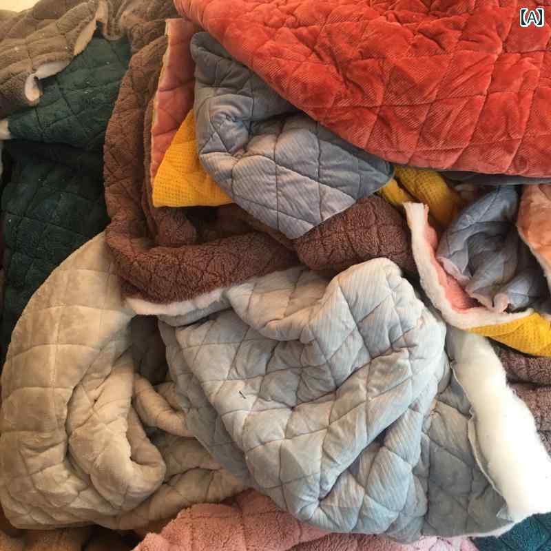 布　生地　無地　 コーラル フリースの キルト ピースを ポンド 単位で 3 層 キルトの 暖かい 厚手 生地 DIY 衣類 綿の 靴