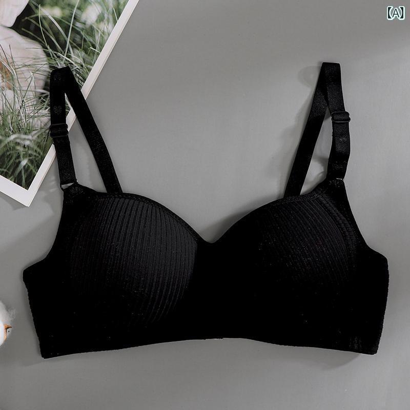 中学生用 鉄 輪なし 女性 下着 小 胸 女子用 ブラジャー ギャザー 綿 夏 薄手