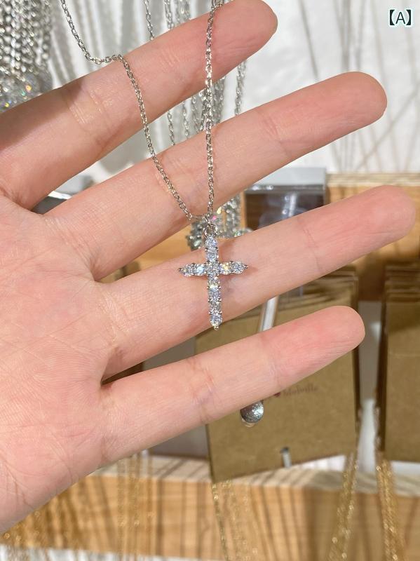 ネックレス　十字架　クロス BM ネックレス ラインストーン クロス 夏 ガールズ ウェブサイト ブランデ..