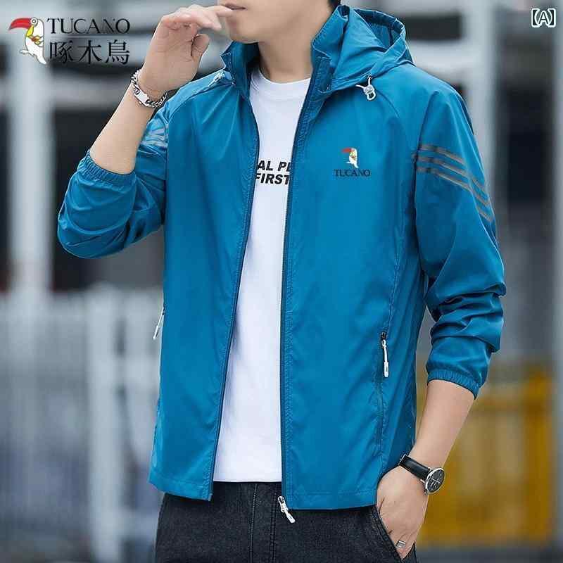 パーカー　薄手　カジュアル ウッドペッカー 夏 2024 冷感 日焼け防止 服 UV カット 取り外し 可能 帽..