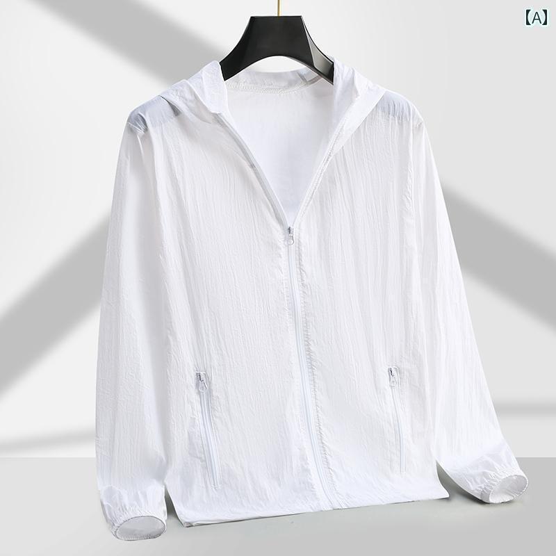 パーカー　薄手　カジュアル フード付き 日焼け防止 服 メンズ 夏 アウトドア スリム 通気性 軽量 ジャケット 無地 カジュアル 大きいサイズ 速乾