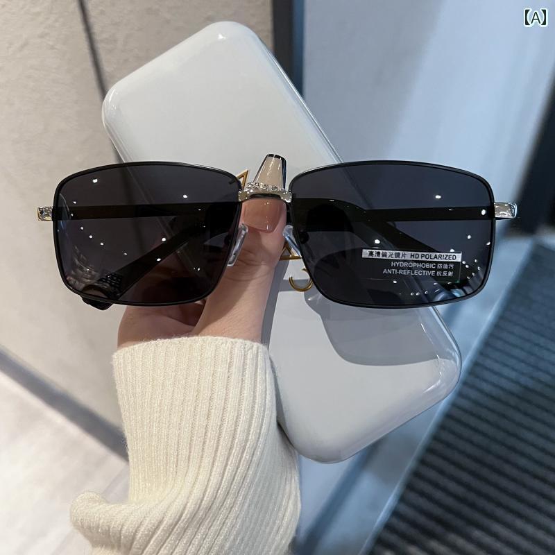 サングラス　レンズ　おしゃれ 男性用 運転 専用 偏光 サングラス ビッグフェイス カラー チェンジ グラス ドライバー用 ドライビング ミラー 釣りや アウトドア(4)