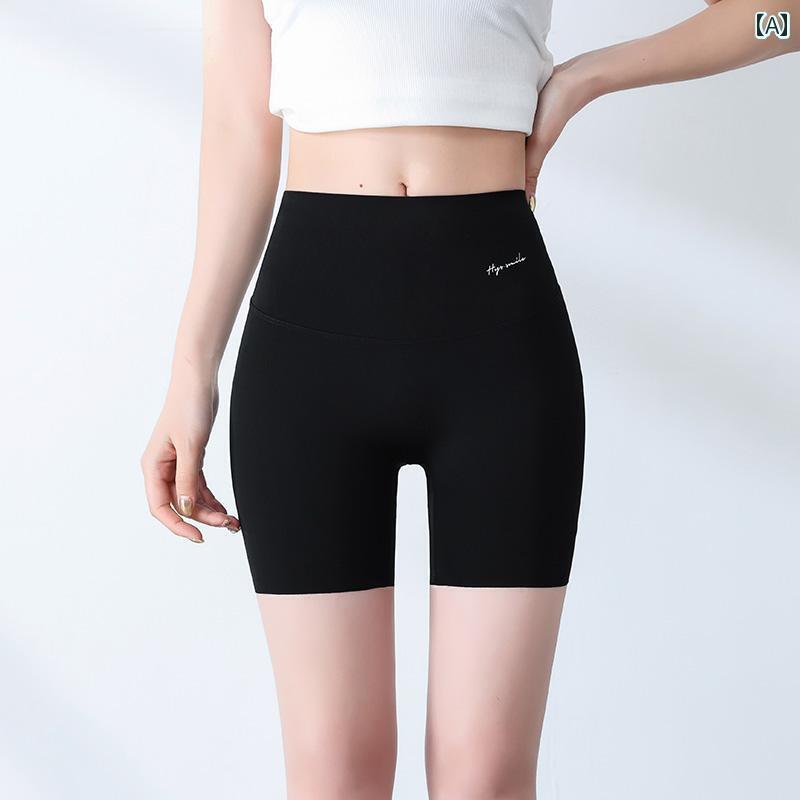 レギンス　パンツ　レディース 夏の アウターと して 着用 できる 女性 用 冷感 シャーク パンツ。 薄手の ハイウエスト ヒップ リフト ヨガ バービー レギンス 露出 防止 サイクリング(4)