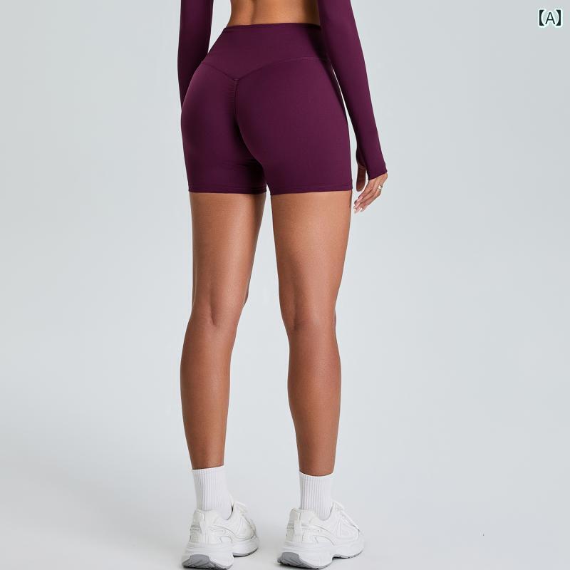 レディース　フィットネス　レギンス 欧米の ヌード ハイウエスト お腹 コントロール ヨガ ショーツ 女..