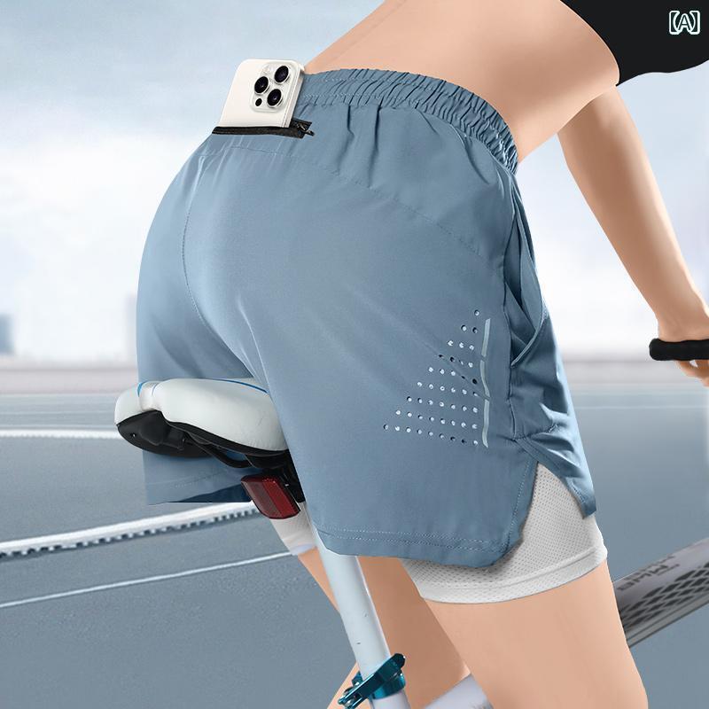 パンツ　スポーツ　ランニング サイクリング スーツ レディース マウンテンロード 自転車 ショーツ 装備 裏地 付き 夏 用 冷感 速乾 スマートフォン 収納 可能