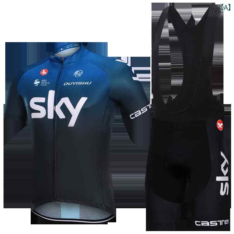 パンツ　スポーツ　ランニング スカイ サイクリング スーツ 半袖 メンズ 夏 ロード 速乾 通気性 マウンテン ビブ パンツ トップ