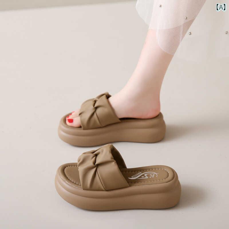 レディース　サンダル　スリッパ 2025夏に 外で 履く 女性用 厚底 サンダル スカートと 合わせた新 ス..