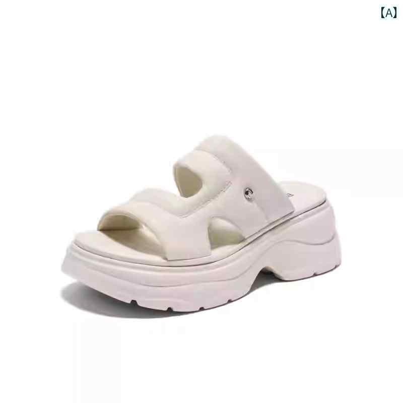 レディース　サンダル　スリッパ カウンターの ベル レディースシューズ 高くなる 厚底 サンダル 女性..