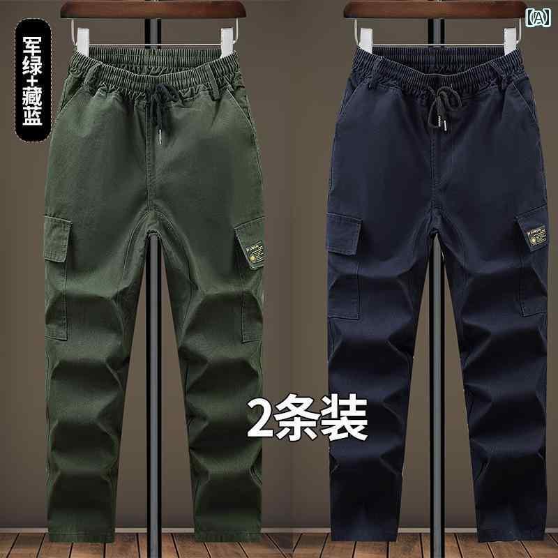 作業着　メンズ　ワーク 作業着 パンツ 綿 ゆったり ダブル ケージ 厚手 耐摩耗 火傷防止 電気 溶接 ズ..