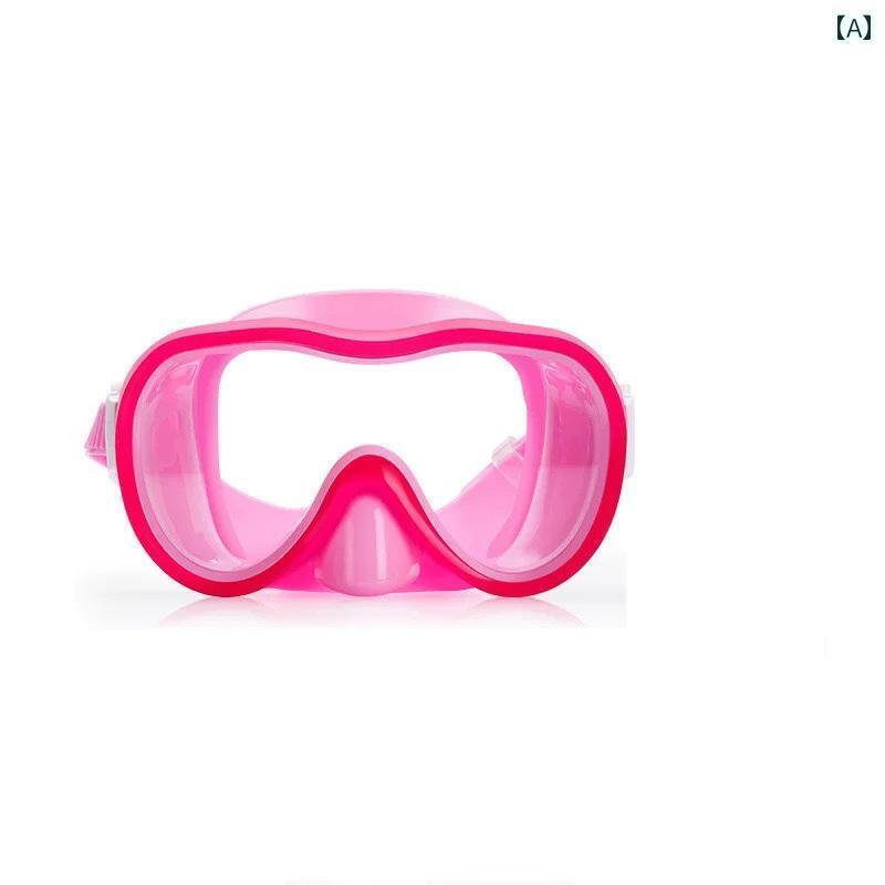 シュノーケリング　ゴーグル　スポーツ 子供用 密閉 防水 シングル レンズ 広 視野 パッケージ 鼻 保護..