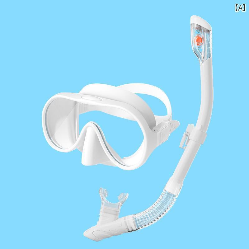 シュノーケリング　ゴーグル　スポーツ 大型 フレーム 曇り 止め ミラー シュノーケリング マスク 強化..