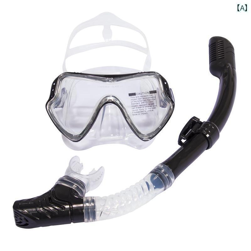 シュノーケリング ゴーグル スポーツ ダイビング ゴーグル シュノーケリング 呼吸 チューブ セット 男女兼用 大型 フレーム シリコンマスク マスク メガネ 曇り 止め HD 防水