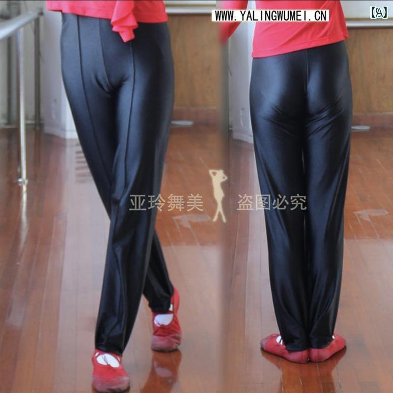 レディース　エクササイズ　パンツ 2024 トレーニング パンツ エアロビクス ステップ ナイロン レギンス ダンス ズボン 大人 男女兼用 ライト 付き