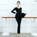 レディース エクササイズ パンツ 中国 舞踊 ダンス 衣装 女性 夏 トップス モダール 教師 専用 大人 モダン ラテン トレーニング 服 スーツ