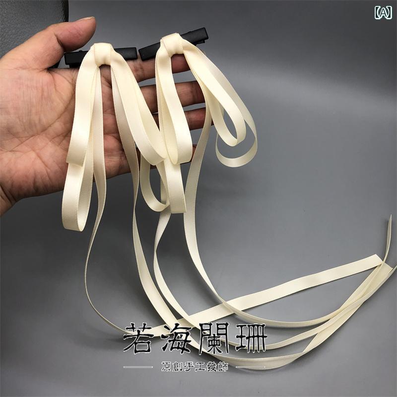 リボン　アクセサリー　かわいい 2 次元 バレエ リボン ボウ ヘア アクセサリー 垂れ ウサギ ダブル ポ..