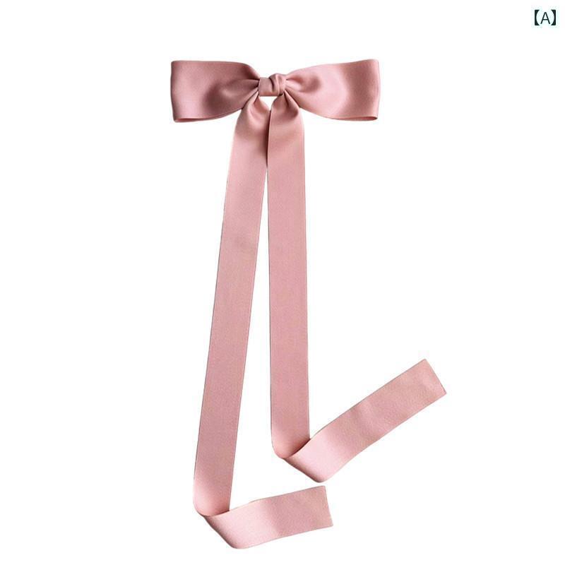 リボン　アクセサリー　ロープ 張 碧 塵の 同じ 長い リボンの 弓の ヘア ピン 頭飾り フェアリー かわ..