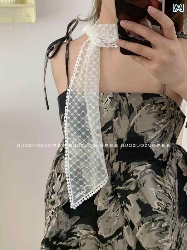 リボン　アクセサリー　ロープ Zuo Y2K ホット ガール ロング リボン スカーフ 女性 春と 夏 マッチン..