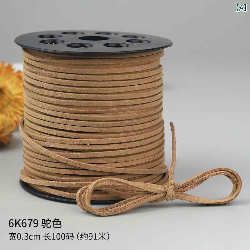 リボン　アクセサリー　ロープ 03 cm 特大 ロール 鹿革 ロープ 両面 ベルベット フラワーリボン リボン..