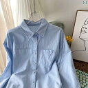 レディース カジュアル ウェア 春秋 夏 ピンク シャツ レディース 長袖 ウォッシュド コットン リネン トップス ミルク ライト ブルー ホワイト イエロー ジャケット ゆったり スタイル